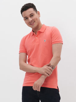 American Eagle - Men Pink Slim Fit Flex Pique Polo Shirt