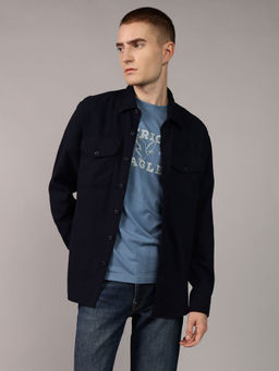 American Eagle - Men Navy Blue Fireside Flannel Shirt