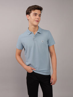 American Eagle - Blue Slim Fit Flex Pique Polo T-Shirt