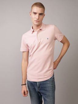 American Eagle - Pink Slim Fit Flex Pique Polo T-Shirt