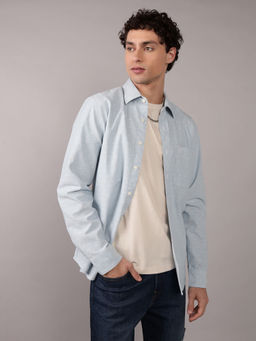 American Eagle - Men Blue Slim Fit Printed Button-Up Shirt