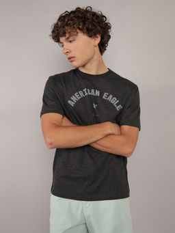 American Eagle - Men Grey Logo Print T-shirt