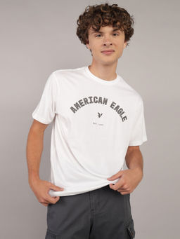 American Eagle - Men White Logo Graphic T-shirt