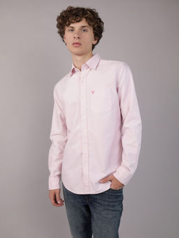 American Eagle - Men Pink Solid Full Sleeves Shirt