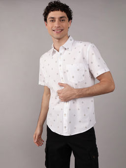 American Eagle - Men White Printed Regular Fit Shirt