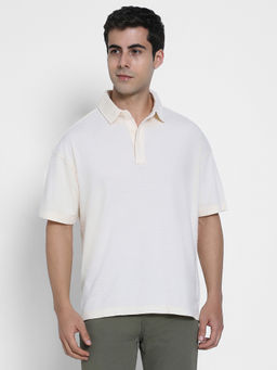 American Eagle - Men Cream Polo T-shirt
