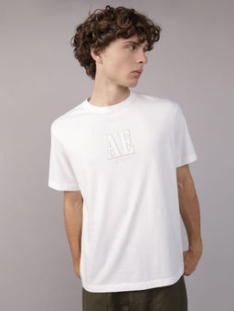 American Eagle - Men White Logo Graphic T-shirt
