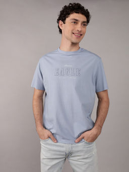 American Eagle - Men Blue Logo Graphic T-shirt