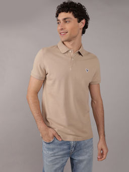 American Eagle - Men Beige Slim Fit Flex Pique Polo T-shirt