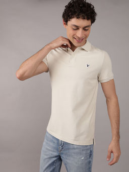 American Eagle - Men Grey Slim Fit Flex Pique Polo T-shirt
