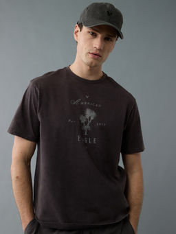 American Eagle - Men Dark Brown Graphic Print T-Shirt