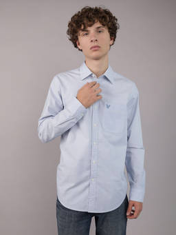 American Eagle - Men Blue Everyday Poplin Button-Up Shirt