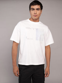 American Eagle - Men White Cotton Round Neck T-Shirt