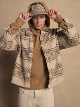 American Eagle - Men Beige Printed Shacket