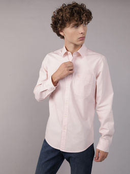 American Eagle - Men Pink Solid Slim Fit Full Sleeves Shirt