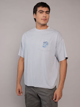 American Eagle - Blue Typography Regular Fit T-Shirt