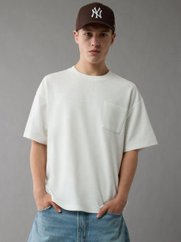 American Eagle - White Solid Boxy Fit T-Shirt