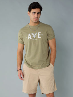 American Eagle - Olive Printed Regular Fit T-Shirt