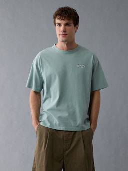 American Eagle - Green Printed Boxy Fit T-Shirt