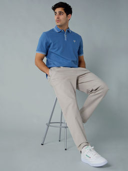 American Eagle - Blue Solid Regular Fit Polo T-Shirt