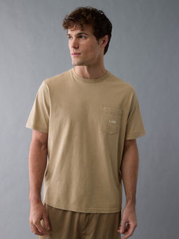 American Eagle - Beige Printed Regular Fit T-Shirt