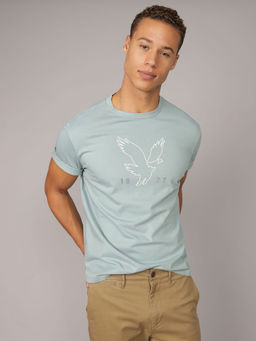 American Eagle - Green Printed Regular Fit T-Shirt