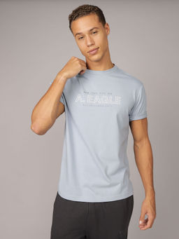 American Eagle - Blue Printed Regular Fit T-Shirt