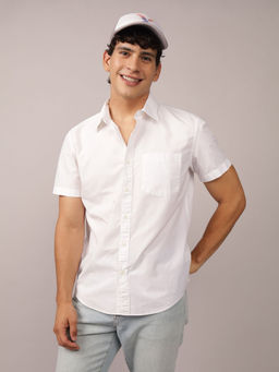 American Eagle - Men White Poolside Button-Up Shirt