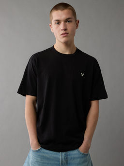 American Eagle - Men Black Solid T-Shirt