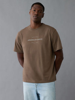 American Eagle - Men Brown Printed T-Shirt