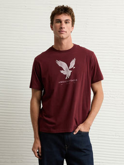 American Eagle - Men Maroon Printed T-Shirt