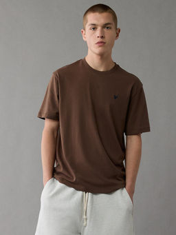 American Eagle - Men Brown Solid T-Shirt