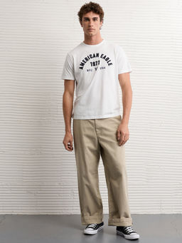 American Eagle - Men White Regular Fit T-shirt