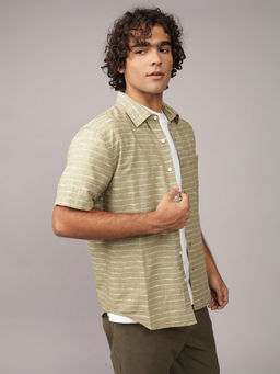 American Eagle - Men Olive Poolside Button-Up Shirt