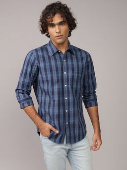 American Eagle - Men Brilliant Blue Slim Fit Everyday Button-Up Shirt