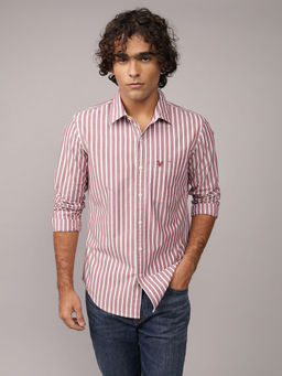 American Eagle - Men Red Sprinkle Slim Fit Everyday Button-Up Shirt