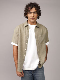 American Eagle - Men Olive Daze Poolside Button-Up Shirt