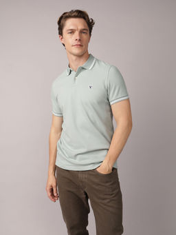 American Eagle - Men Green Slim Fit Tipped Flex Pique Polo Shirt