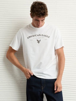 American Eagle - Men Air White Icon Logo Graphic T-Shirt