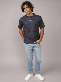 American Eagle - Men Washed Black Graphic Tees