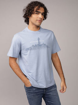 American Eagle - Men Light Blue Graphic Tees