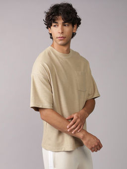 American Eagle - Men Dune Khaki Oversized T-Shirt