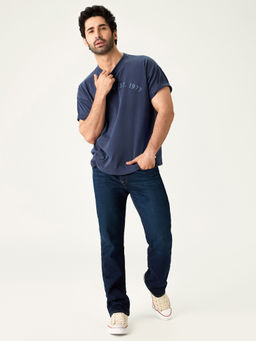 American Eagle - Men Navy Blue Typography Tees
