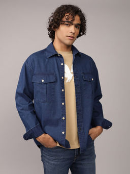 American Eagle - Men Navy Blue Shirt