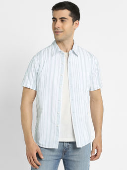 American Eagle - Men Ice Blue Poolside Button-Up Shirt