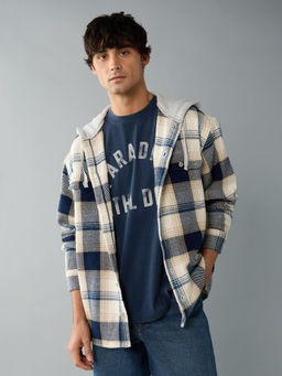 American Eagle - Men Navy Blue Flannel Shirt
