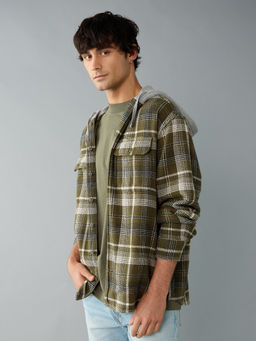 American Eagle - Men Olive Flannel Shirt