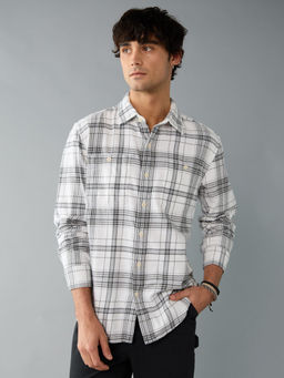 American Eagle - Men White Flannel Shirt
