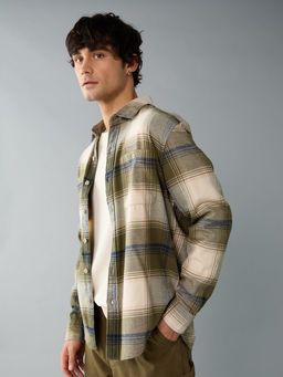 American Eagle - Men Olive Flannel Shirt