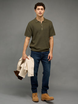 American Eagle - Mens Bunker Olive Polo T-Shirt